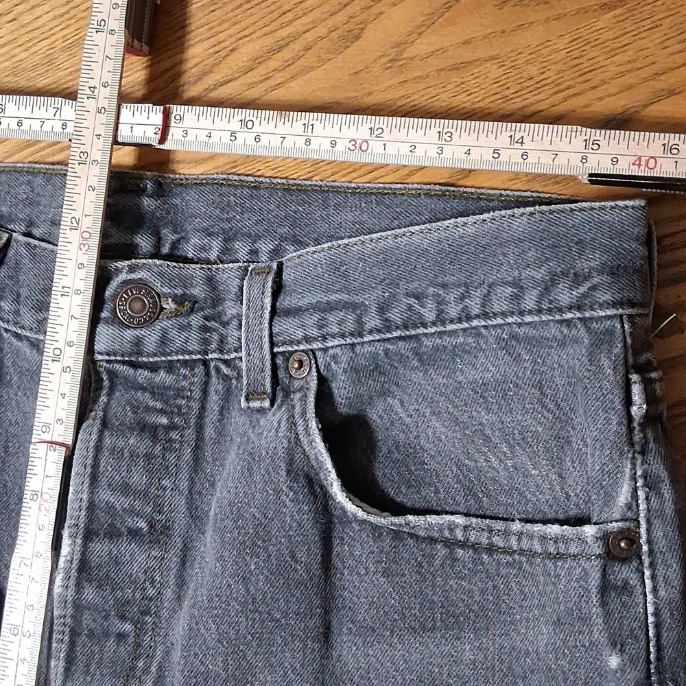 LEVI'S STRAUSS 501 Jeans Mens 34 x 30 BLACK STRAIGHT WIDE LEGS ? Used USA